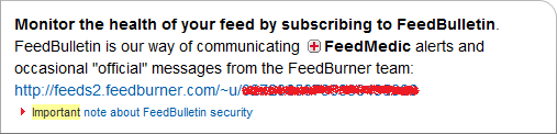 FeedBulletin “consiglia” feeds2.feedburner.com?