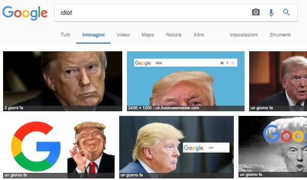 Google Bombing Trump Idiot